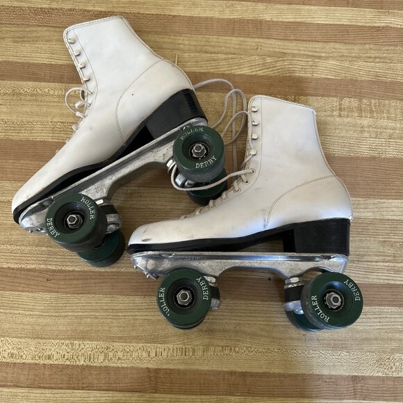 Vintage Roller Derby Skate Corp White Leather Ladies 9 1/2 Or 10?? - Picture 2 of 15